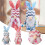 Easter Bunny Plush Decor Blue Pink 2 pcs 1