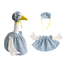 Frühlingsblumen-Gänse-Outfit für die Veranda, passend für eine 23-Zoll-Statue