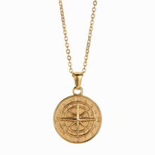 Vintage Kompass-Halskette, modische Herren-Halskette, wasserdichter Anhänger, Choker-Kette