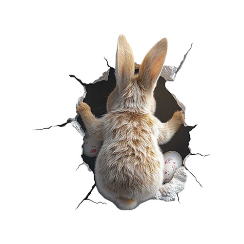 Rabbit Wall Sticker 3D Removable 2PCS 1