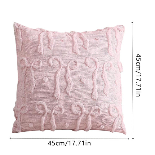 Housse de coussin à nœud papillon 3D en polyester 45 x 45 cm 2