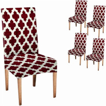 Housses de chaises de salle à manger extensibles géométriques, lot de 4, universelles