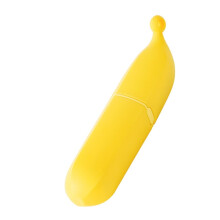 Banana-shaped hair removal brush for cats and family use