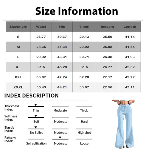 Women's Plaid Flared Pants with Drawstring Waist XXL 2