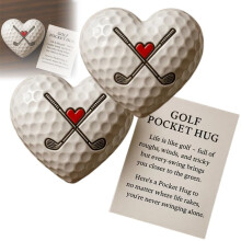 2pcs Golf Pocket Hug with Encouraging Message Card – Motivational Golf Ball Marker, Small Gift for Golf Lovers, Compatible with Standard Golf Balls