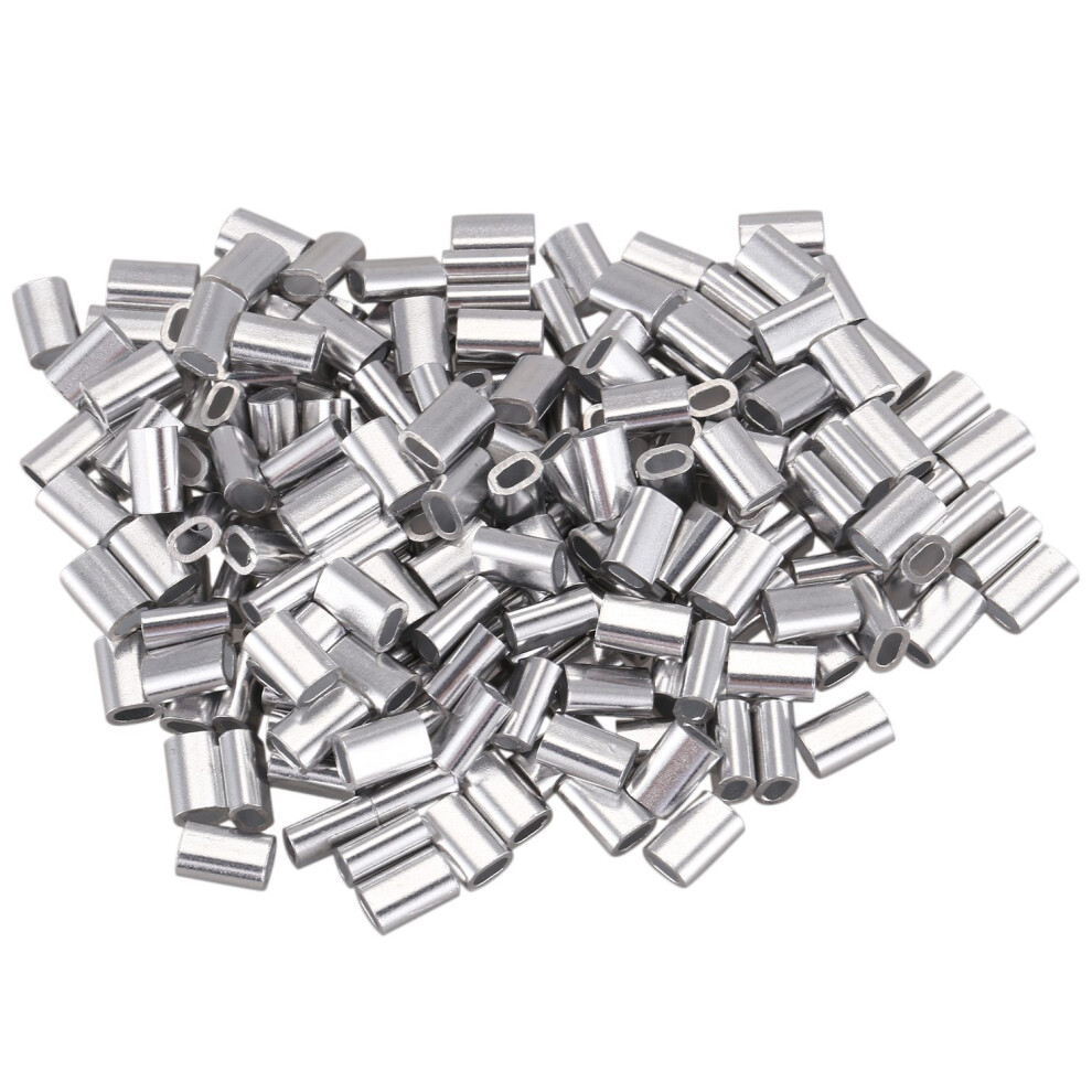 M1.5 Wire Rope Aluminum Ferrule Cable Ties Crimp Wire Rope Chuck Aluminum Jacket 200 Pieces 4713334280739