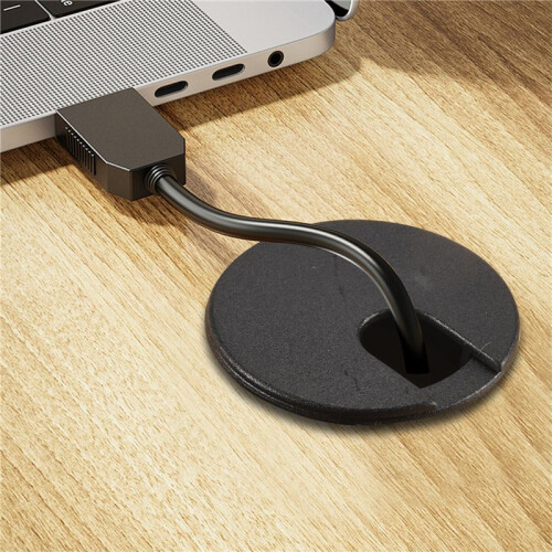 10 pcs 35mm black cable grommet cable outlet desk table wire 1