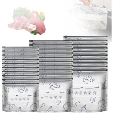 30pcs Reusable Aluminum Foil Sealable Storage Bags, Vacuum Zipper Pouches, Leak-Proof Double Seal,Tear-Resistant Material,Wide Flat Bottom For Foods
