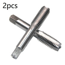 2pc HSS Standard Metric Thread Thread Tap Set-M16 Screw Tap Drill Bit Kit Silver Straight Flute Plug Tap Hand Tools Accessory, M8