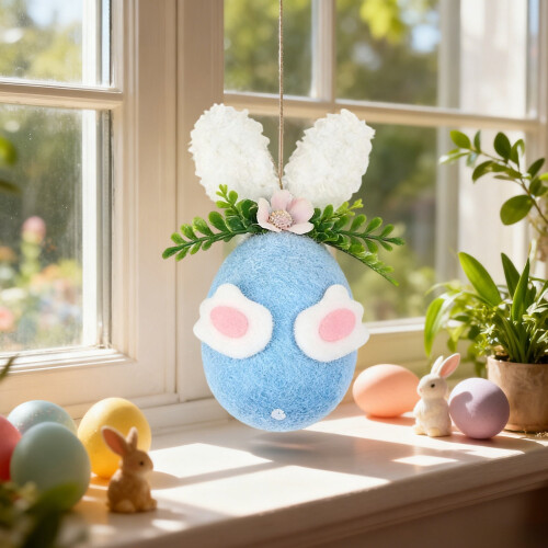 Simulated Easter Egg Ornament Blue 3.5 x 2 x 4.7 inches 1