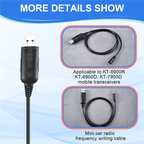 USB Programming Cable For QYT KT-8900R,KT-8900D,KT-7900D Mobile Transceiver 2