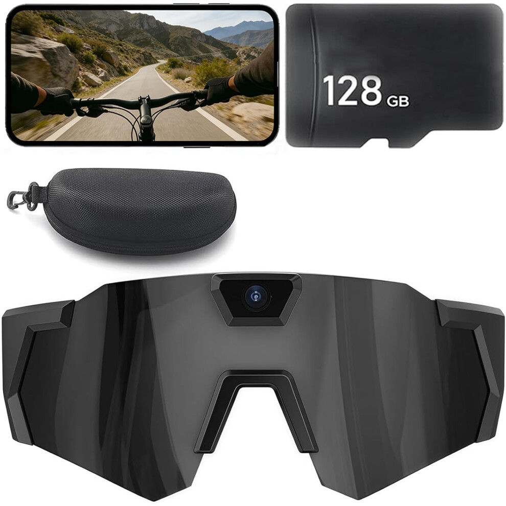 4K Hd Pov Baseball Glasses With Camera, Lightweight Sports Recording Sunglasses, Compatible With Ios/Android 9482726283706