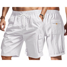 Mens Sweat Shorts Mens Cargo Sweat Shorts Big and Tall Shorts for Men Men Shorts Mens Shorts Casual Stretch Cheap Cargo Shorts for Men, White, XXL