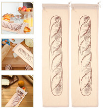 2Pcs Drawstring Linen Bread Bags Large Capacity Bread Storage Bags Reusable and Stylish Color