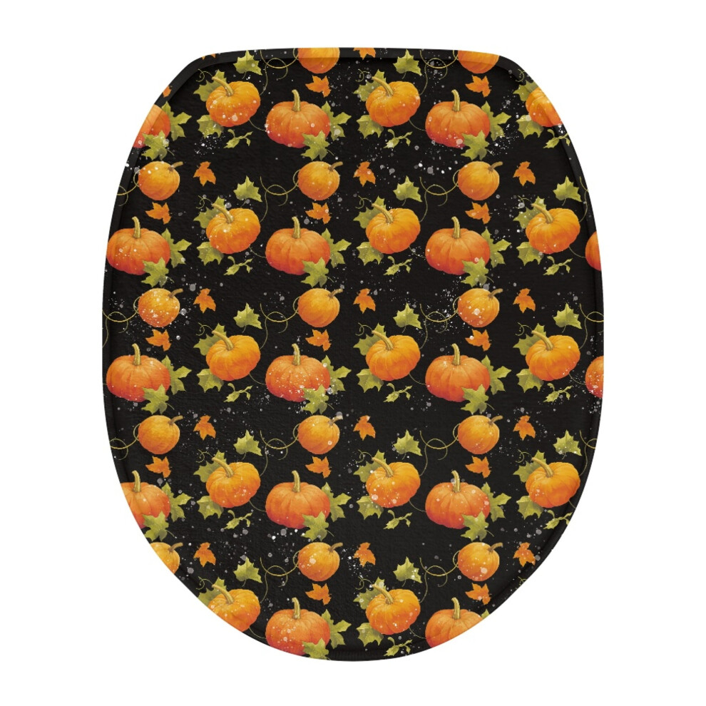 Pumpkin Thanksgiving Toilet Lid Cover Elastic For Elongated 9178400907548