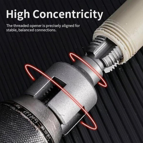 Dual-Purpose 1/2" & 3/4" Pipe Threader for Internal/External Threading, Compatible with Electric Drill, PVC & Plastic 2