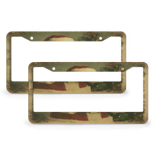 2 PCS Vintage Santa Claus License Plate Frames, Aluminum, 2-Hole, Compatible with Standard Car Tags
