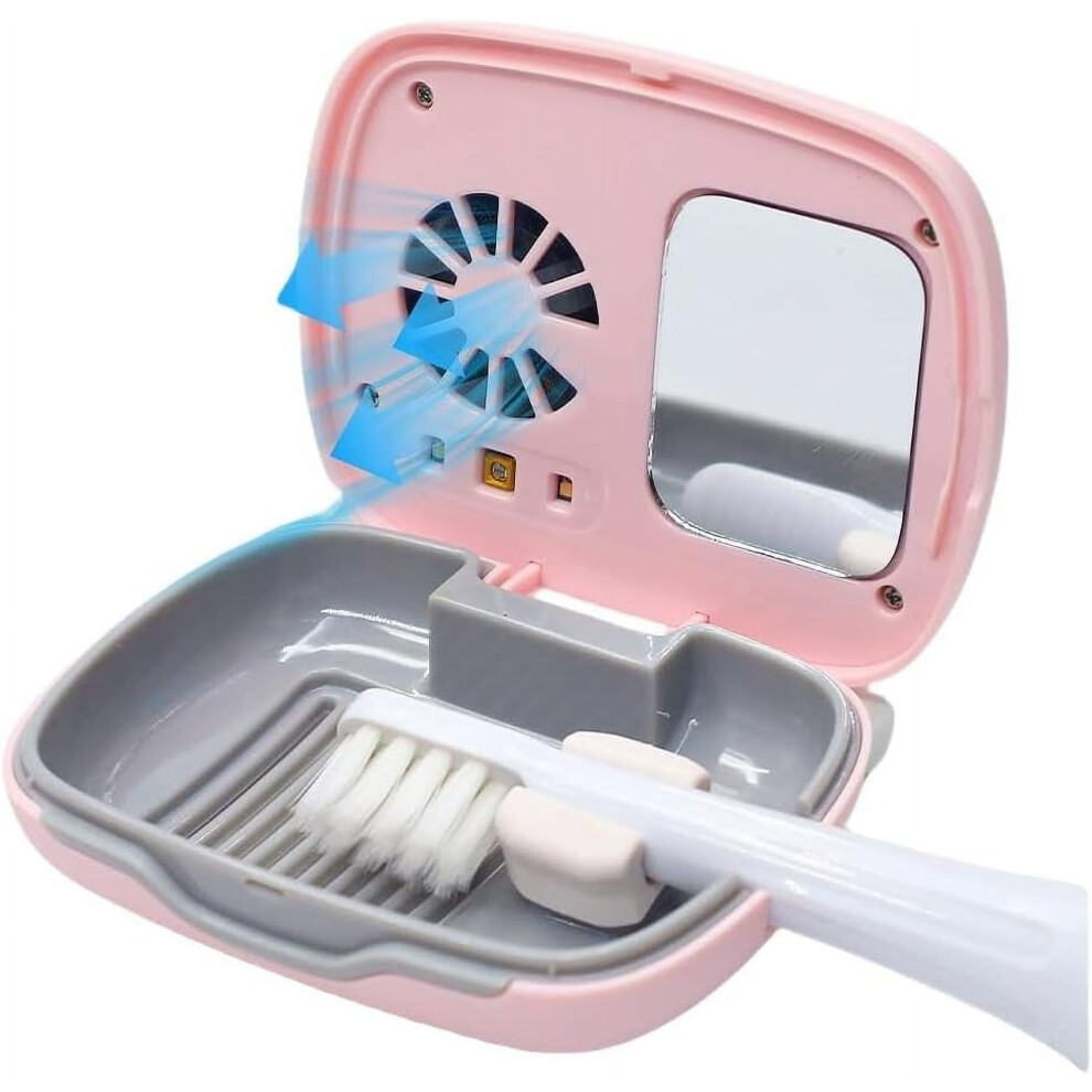 Toothbrush Travel Case With Air Drying & Rechargeable Cover Â Compatible With Standard Toothbrushes Pink 9464372680122