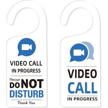 2-pack Videogesprek bezig Niet storen Deurhangerbordje Acryl Mededeling Deurhangerbordje Acryl
