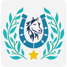 Horseshoe Laurel Wreath Stencil 11.8 x 11.8 inches Reusable