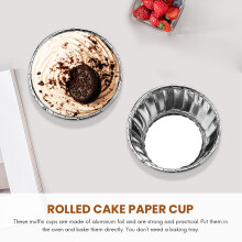 50Pcs Aluminum Foil Cupcake Cups Disposable Muffin Liners Baking Cups Aluminum Cupcake Tip Pan Ramekin Holders Little Pudding Cups-Silver