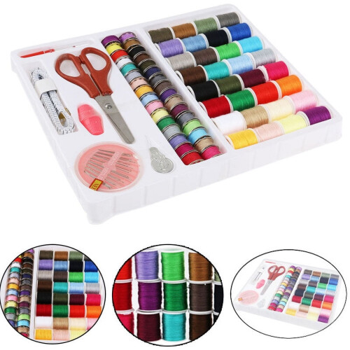 100 -in-1 Sewing Repair Kit Machine Needle and Thread Box Needlework Travel 2
