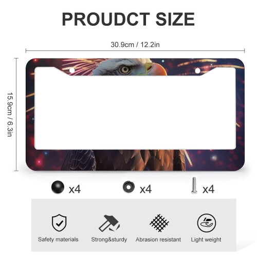 Eagle Fireworks License Plate Frames 2 pcs Stainless 2