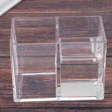 Clear Acrylic Makeup Brush Holder Pen Pencil Cup Holder Cosmetic Storage Case Desktop Stationery Organizer Compartments for Home Office and School