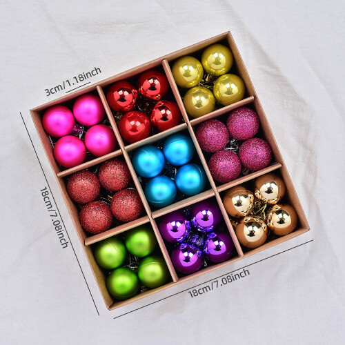 Glass Christmas Ornaments Electroplated 3 cm 72 pcs 2