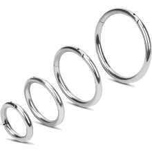2Pcs Titanium Nose Rings (20G/18G/16G), 5–12mm Hoops for Nostril, Septum, Helix, Tragus, Conch, Daith, Rook—Compatible with standard piercing