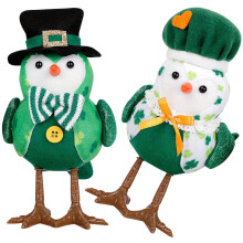 unbranded 2pcs St Patricks Day Decoration Table Ornament Lighted Bird Statue Glowing Table Decoration