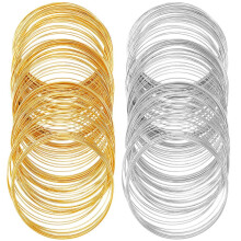 200 lussen geheugendraad voor het maken van sieraden – gouden/zilveren/stalen armbanden, manchetten en bangles, knutselbenodigdheden, compatibel