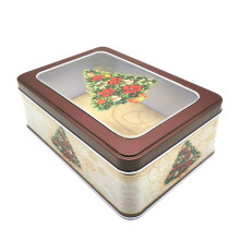 Christmas Cookie Tins with Lids, Cookie Boxes Metal Empty Tins Santa Xmas Gift Box for Christmas Holiday Candies Treats Storage Container