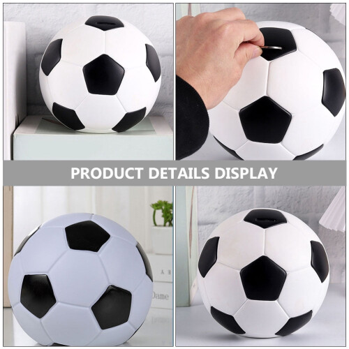 Football-shaped decorative coin bank set 1