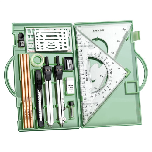 Geometry Kit 16X Geometry Precision Tool Drawing Tools with Storage Box Drafting Supplies for Artists Architects Engineers
