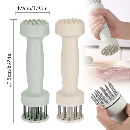 Meat Tenderizer Tool with Ultra Compatible Sharp Stainless Steel Needle Blades – 1 Pack, Blue 1