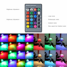 3W Intelligent E12 RGB LED Bunte Farb Wechselbirne mit 24 Kerzen Fernbedienungs Taste Milchiger Lampen Schirm