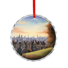 College Life England Christmas Ornament Glass Round