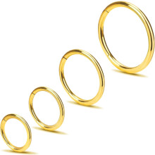stk. titanium næseringe (20G/18G/16G), 5-12 mm ringe til næsebor, septum, helix, tragus, conch, daith, rook; kompatibel med standard