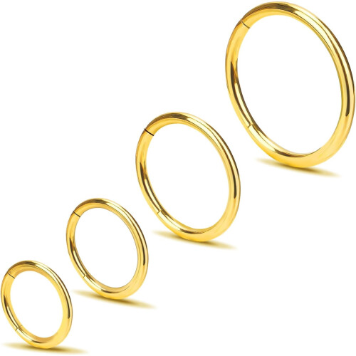 τεμάχια δακτύλιοι μύτης από τιτάνιο (20G/18G/16G), κρίκοι 5–12 mm για ρουθούνι, διάφραγμα,