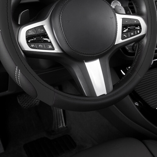 Car Steering Wheel Cover Black Universal Anti-Slip 2