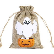 Halloween-Süßigkeitentüten aus Jute mit Kordelzug, Geschenktüten für Süßigkeiten, Mitgebseltüten für Kinder-Halloweenpartys