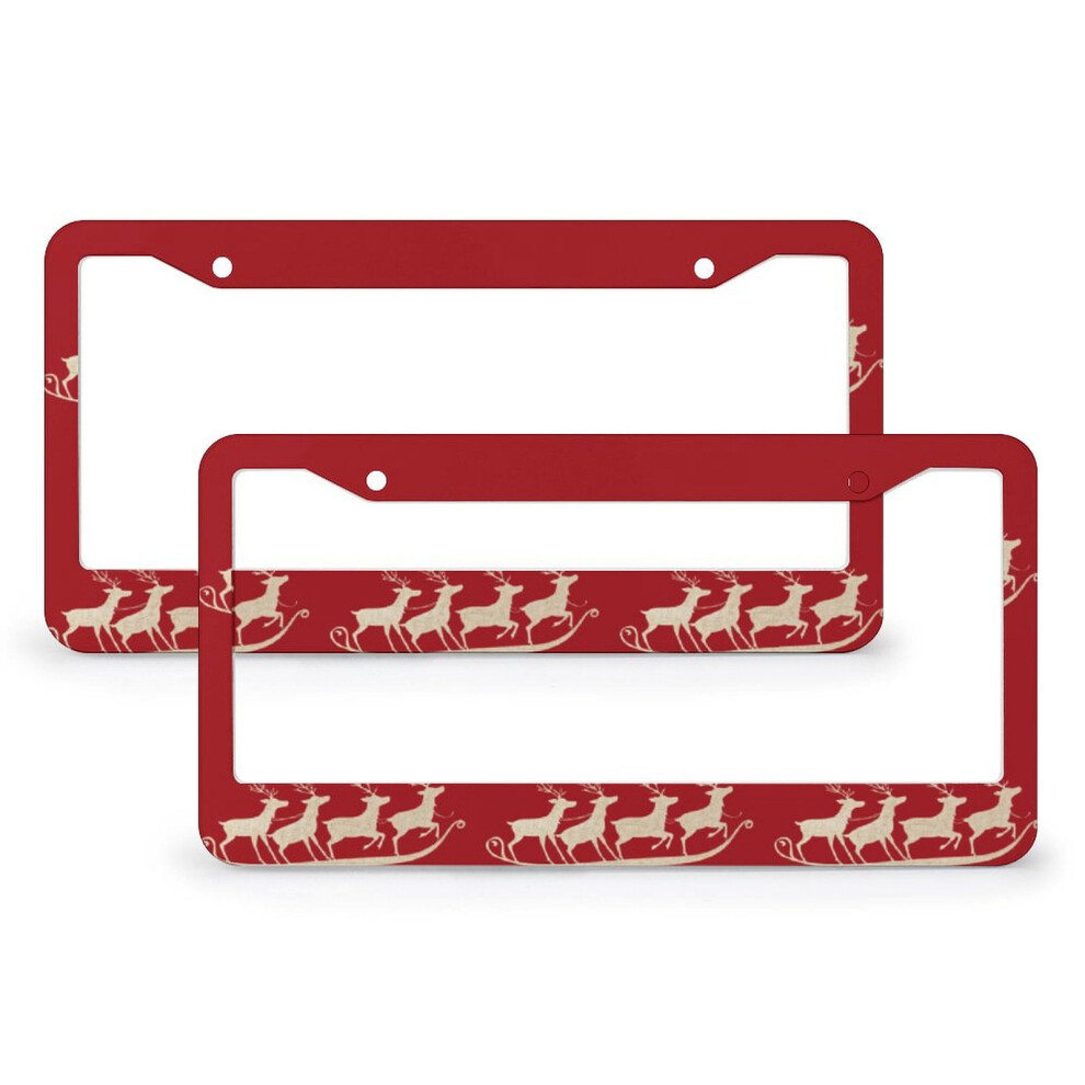 Santa's Sleigh And Reindeer License Plate Cover Aluminum 9336866238846