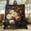 Flower-Print Cotton Flannel Blanket 150x200cm 1