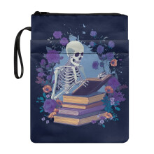 Skull Flower Bible Cover, 11.4"x8.66", Zipper Closure – Christian Gift for Readers, Librarians & Classmates