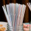 200PCS Summer Savings Under 5 Straws Disposable Plastic Drinking Straws Long Multi-Colored Striped Bedable 5
