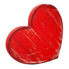 1Pcs Wooden Heart-Shaped Table Decoration, Red Distressed Finish, Farmhouse Valentine's Day Centerpiece, Rustic Layered Tray Decor