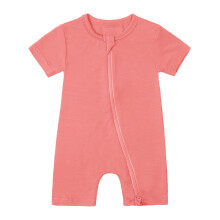 Baby Boys Girls Romper Jumpsuit Zipper Short Sleeve Sleeper Pajamas Outfit Pink 12-18 Months