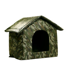 Outdoor Cat House for Stray Cats & Dogs – Waterproof Oxford Fabric, Wind/Rain Shield, Easy Setup, Indoor/Outdoor Use