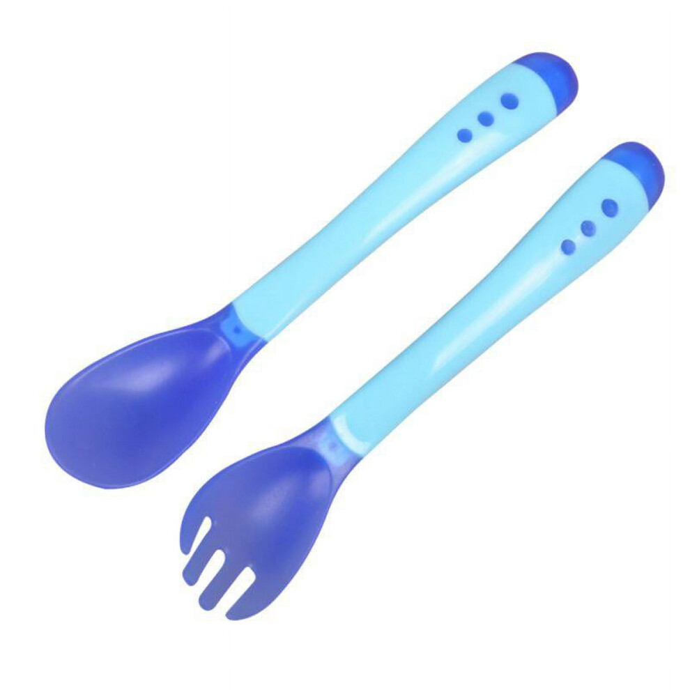 2Pcs Baby Spoons Temperature Sensing Spoon Kids Tableware Infant Feeding Tools Pink/Yellow/Blue